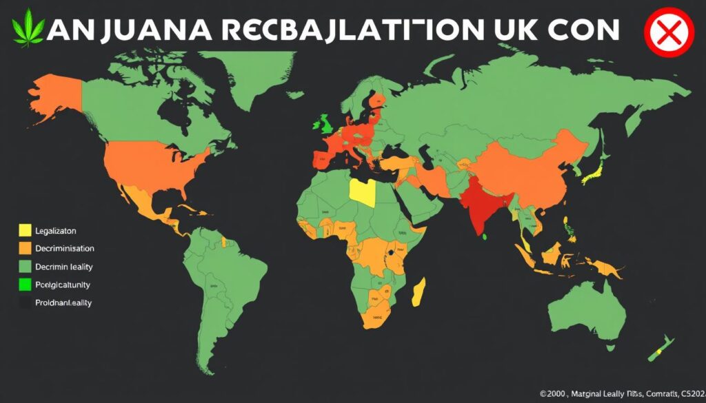 国際的大麻規制マップ