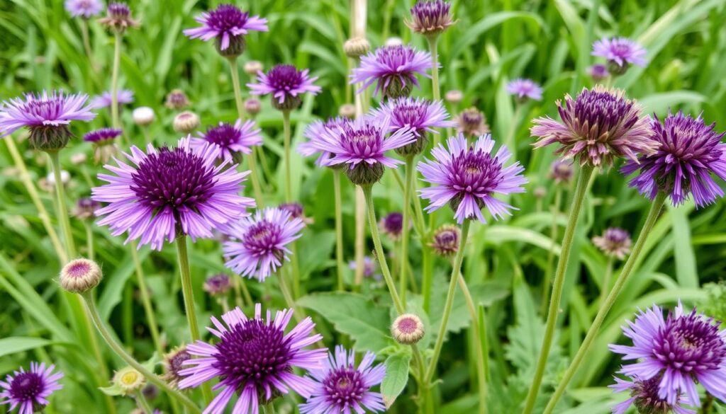 雑草紫の花